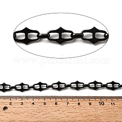 304ステンレススチールナゲットリンクチェーン  溶接されていない  PVD真空メッキ  長持ちメッキ  ブラック  13.5x8.5x1.4mm&nbsp;CHS-S012-13B