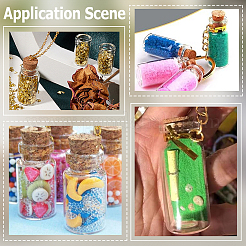 10Pcs 2 Colors Glass Bottle Keychains&nbsp;KEYC-SC0001-55