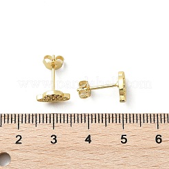 Brass Micro Pave Clear Cubic Zirconia Stud Earrings&nbsp;EJEW-A128-03G