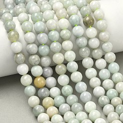 天然ミャンマー産翡翠/ビルマ翡翠ビーズ連売り  ラウンド  8~8.5mm  穴：0.8mm  約46個/連  15.08インチ（38.3cm）&nbsp;G-K310-C05-8mm-01