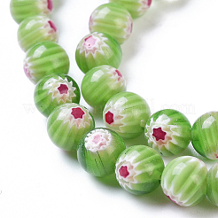 Round Millefiori Glass Beads Strands&nbsp;LK-P002-12