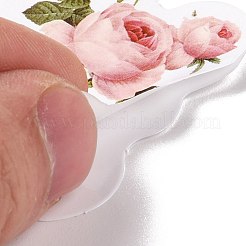 50個の漫画の花の紙のステッカーラベルセット  粘着ラベルステッカー  スーツケース、スケートボード、冷蔵庫の装飾用  ミックスカラー  40~80x24~78x0.3mm&nbsp;DIY-G066-05