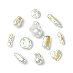 22個、11種類のスタイル、ABSプラスチック製模造バロックパールビーズ  虹メッキ  混合図形  12~23x4.5~15.5x4.8~10mm  穴：0.8~1.6mm  2個/スタイル&nbsp;FIND-CJ0005-37