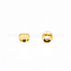 透明チェコガラスシードビーズ15/0個  ラウンド  ゴールデンロッド  1.5x1mm  穴：0.5mm  約500 G /袋&nbsp;SEED-N004-004-22