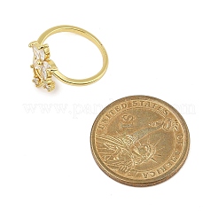 Rack Plating Brass Micro Pave Cubic Zirconia Finger Rings for Women&nbsp;RJEW-M027-01G-01