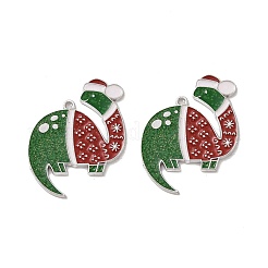 Christmas Theme Rack Plating Alloy Enamel Pendants&nbsp;PALLOY-O109-19P