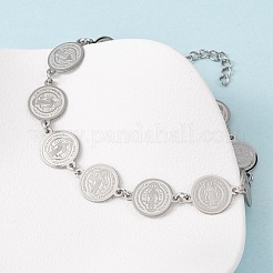 Religion 304 Stainless Steel Link Chain Bracelets for Women&nbsp;BJEW-F524-01P