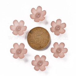 つや消しアクリルビーズキャップ  6花びら  花  ロージーブラウン  14x6mm  穴：2mm  約1660個/500g&nbsp;MACR-S371-07A-763