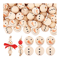 80Pcs 2 Styles Natural Wood European Beads&nbsp;WOOD-PH0002-72B