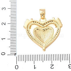 Brass Micro Pave Clear Cubic Zirconia Pendants&nbsp;KK-C264-17D-G