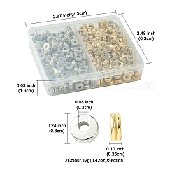 400個2色ccbプラスチックビーズ  フラットラウンド  プラチナ·ゴールデン  6x2.5mm  穴：2mm  200個/カラー&nbsp;CCB-FS0001-11