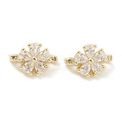 Rack Plating Brass Pave Cubic Zirconia Slide Charms&nbsp;KK-G464-03LG
