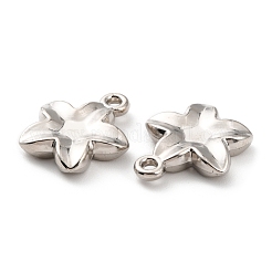 CCBプラスチックペンダント  花のチャーム  プラチナ  25.5x22x5mm  穴：2.2mm&nbsp;CCB-D005-32P