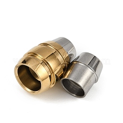 304ステンレススチール製マグネット留め具  オーバル  ゴールデン·ステンレス鋼色  18.5x10.5mm  穴：5mm&nbsp;STAS-C127-13GP