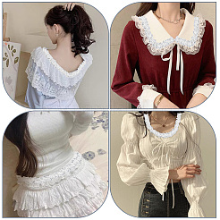 Cotton Pleated Elastic Lace Ribbon&nbsp;OCOR-WH20006-30A