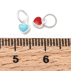 925 Sterling Silver Enamel Heart Charms&nbsp;STER-K188-07S