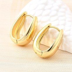 U-Shaped Brass Hoop Earrings&nbsp;EJEW-Z121-04G