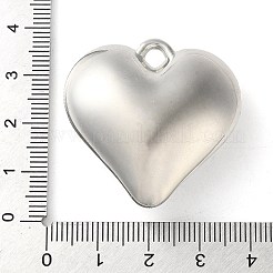 CCBプラスチックペンダント  ハートチャーム  プラチナ  35.5x35.5x4mm  穴：3.5mm&nbsp;CCB-L015-16C-P