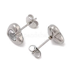 Ion Plating(IP) 304 Stainless Steel Heart Stud Earrings&nbsp;EJEW-C099-13PG-02