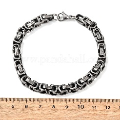 201 Stainless Steel Byzantine Chains Bracelets for Women Men&nbsp;BJEW-F529-02AS