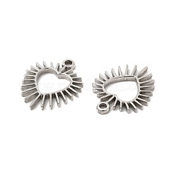 変色しない304ステンレススチールペンダント  ハートチャーム  ステンレス鋼色  20x16x1.5mm  穴：1.6mm&nbsp;STAS-E182-11P