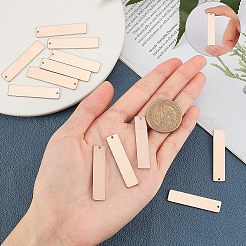 201 Stainless Steel Rectangle Stamping Blank Tag Pendants&nbsp;STAS-UN0016-12RG