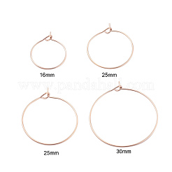 24Pcs 4 Size 316L Surgical Stainless Steel Hoop Earring Findings&nbsp;STAS-ZZ0001-03RG