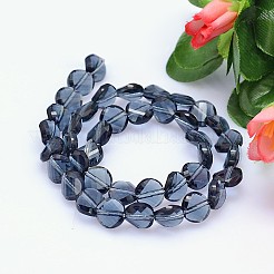 カット加工フラットラウンド模造オーストリアクリスタルビーズ連売り  グレードAAA  ダークブルー  6x3~5mm  穴：0.7~0.9mm  約68個/連  15.7インチ&nbsp;G-M193-6mm-20A