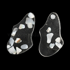 Resin with Shell Twist Teardrop Stud Earrings with Titanium Pins&nbsp;EJEW-D056-16P