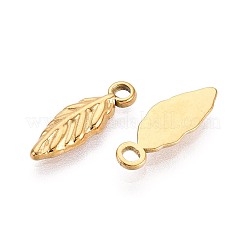 304 Stainless Steel Leaf Charms&nbsp;STAS-T067-51G