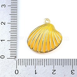 真鍮製エナメルペンダント  貝殻の形のチャーム  ラックめっき  長持ちメッキ  カドミウムフリー＆鉛フリー  18KGP本金メッキ  ミックスカラー  19x19.5x7mm  穴：1mm&nbsp;KK-I352-07G-B