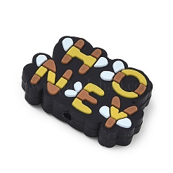 Bees Themed Food Grade Eco-Friendly Silicone Focal Beads&nbsp;SIL-L008-02C