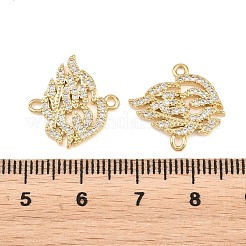 Brass Pave Clear Cubic Zirconia Connector Charms&nbsp;KK-L275-36G