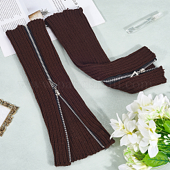 アクリル繊維レッグスリーブ  ジッパー付きレッグウォーマー  ココナッツブラウン  408x120x9mm&nbsp;AJEW-WH20072-16A