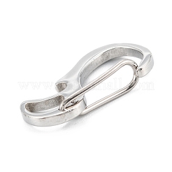 変色しない304ステンレススチール製プッシュゲートスナップキーチェーン留め具  ステンレス鋼色  24x13x5.5mm  穴：6x4mm&nbsp;STAS-C024-20P