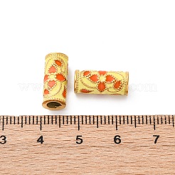 304ステンレススチールエナメルヨーロピアンビーズ  大穴ビーズ  イオンプレーティング（ip）  14KGP本金メッキ  コラム  ミックスカラー  14.5x6.5mm  穴：4mm&nbsp;STAS-I331-29G