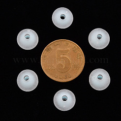 透明なアクリルビーズ  艶消し  二層ビーズ  ラウンド  ライトブルー  9.5x9mm  穴：2mm  約641個/334g&nbsp;LS-TACR-S152-15C-10