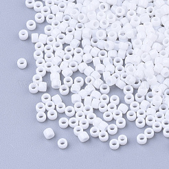 ベーキングペイントシリンダーシードビーズ  均一サイズ  ホワイト  1.5~2x1~2mm  穴：0.8mm  約4000個/袋  約50 G /袋&nbsp;SEED-Q036-02A-D18