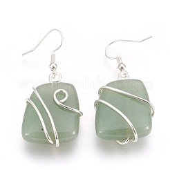 Natural Gemstone Dangle Earrings&nbsp;EJEW-F171-01
