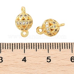 Brass Micro Pave Cubic Zirconia Connector Charms&nbsp;KK-U056-03G