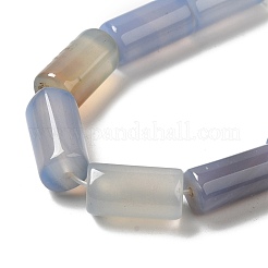 天然石瑪瑙ビーズ連売り  染め＆加熱  コラム  ライトスチールブルー  8~8.5x14.5~16mm  穴：1.6mm  約12個/連  7.20~7.48''（18.3~19センチメートル）&nbsp;X-G-H295-E01-06