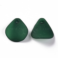 透明つや消しアクリルパーツ  花弁  濃い緑  17x14x2.5mm  穴：1.8mm  約2330個/500g&nbsp;MACR-S371-09A-735
