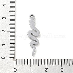 304ステンレスペンダント  スネークチャーム  変色防止  ステンレス鋼色  31x8.5x1.5mm  穴：1.8mm&nbsp;STAS-I327-03P-03