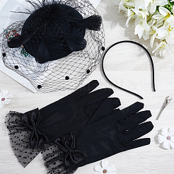 1 Pair Polyester Gauze Gloves&nbsp;AJEW-CY0001-35