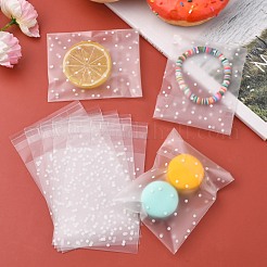 ポリプロピレン（pp）セロハンバッグ  再封可能なバッグ  ベーカリー用  ろうそく  石鹸  クッキーバッグ  水玉模様  透明  13x8cm  インナー対策：10x8のCM  一方的な厚さ：0.05mm  100個/袋&nbsp;X-PE-E001-01