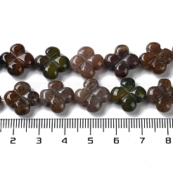 天然石インディアン瑪瑙ビーズ連売り  花  13~14x13~14x5~5.5mm  穴：1.2mm  約15個/連  7.95''（20.2センチメートル）&nbsp;G-M418-D09-01