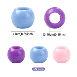 180Pcs 3 Colors Opaque Acrylic European Beads Beads&nbsp;SACR-FS0001-53