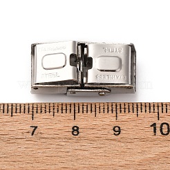 変色防止長方形201ステンレススチール時計バンド留め金  ステンレス鋼色  25x13x8mm  穴：10x4mm&nbsp;STAS-N076-09
