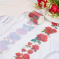 2Rolls 2 Colors Flower Pattern Planner Stickers PET Adhesive Tape&nbsp;DIY-CN0001-42A