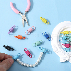 20Pcs Baking Paint Alloy Spring Connector Charms&nbsp;FIND-SC0008-33